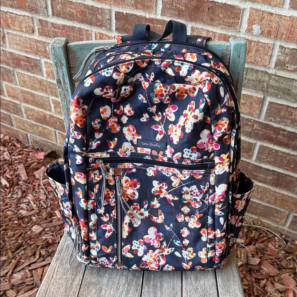 Vera Bradley Multicolor Light Up Study Hall Floral Backpack